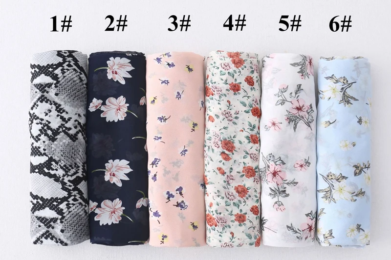 

Floral Printed Chiffon Hijab Scarf Women Muslim Hijabs Head Scarfs African Shawls and Wraps Turban Islam Scarves Foulard Femme
