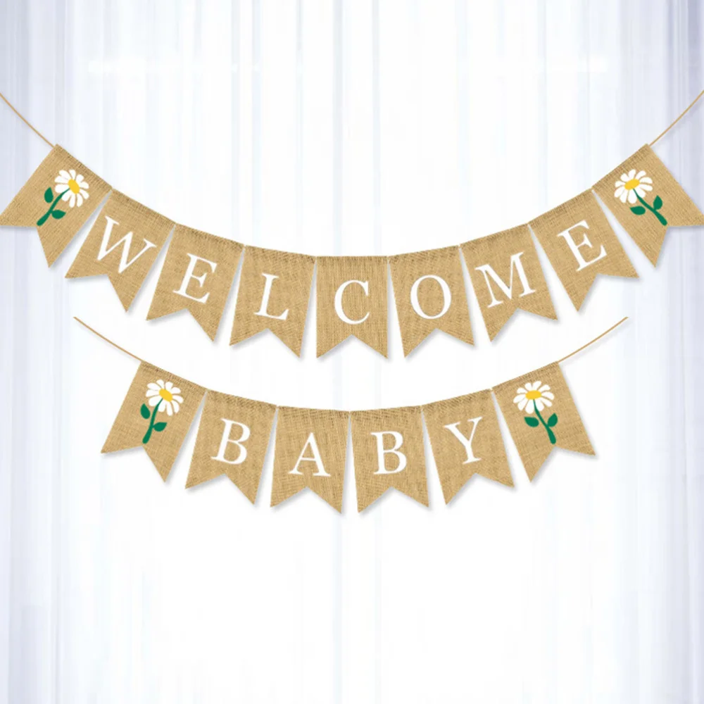 

2Pcs Baptism Banderole Tree Hanging String Flag Banner Meaningful Party Decor