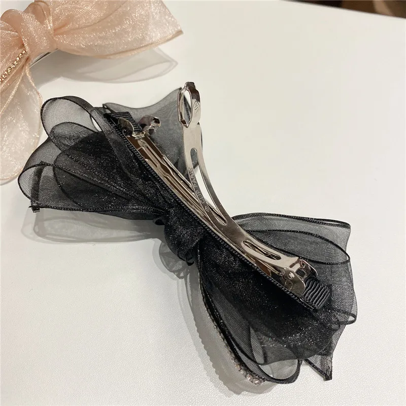 Роскошные заколки для волос из органзы с бантом девочек шпилька Стразы Фея