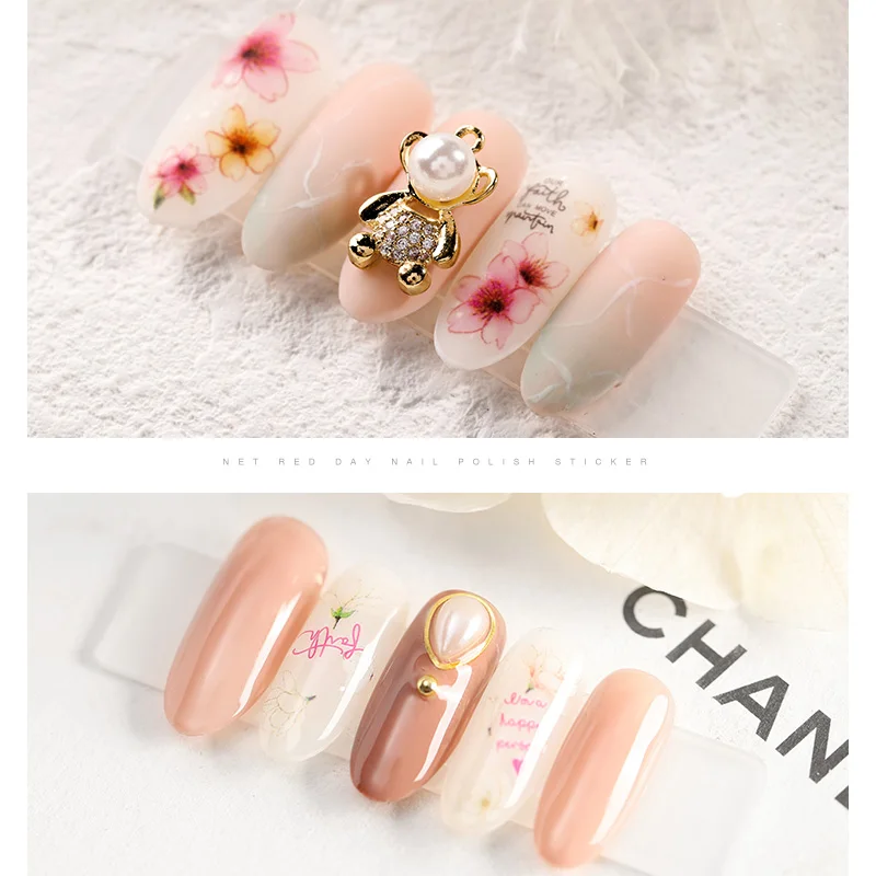 Newest Ice Rose Cherry Blossom 3D Self Adhesive DIY Decorations Tools Nail Stickers MGM2005 | Красота и здоровье