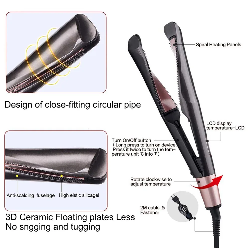 Профессиональный Выпрямитель для волос Biutee плойка волнистые витые пластины 2 в 1