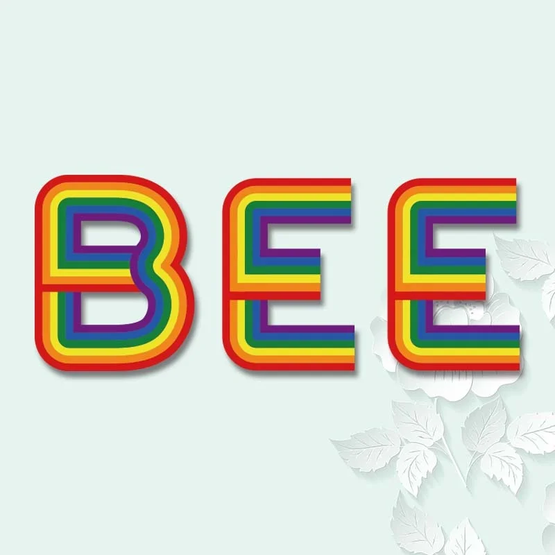 Термонаклейка для детской одежды с надписью на английском пчела Радуга | Дом и