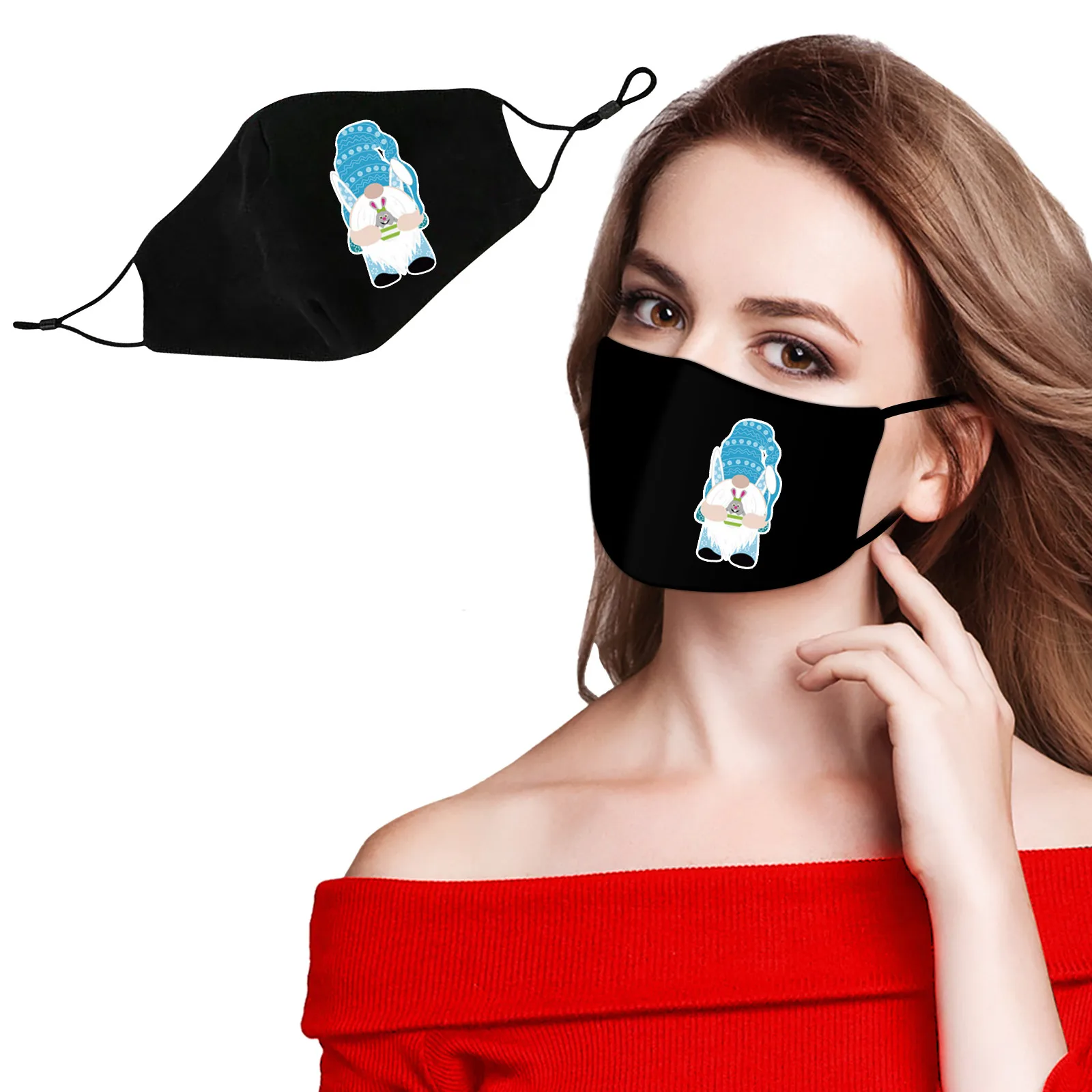 

9PC Mscara Fast delivery Masque Headband PM2.5 Outdoor Washable Reuse Face Masks Protection Faceless Doll Print Mask Maske