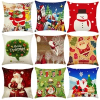 christmas themed throw pillow case single side printed polyester european style pillowcase home decor