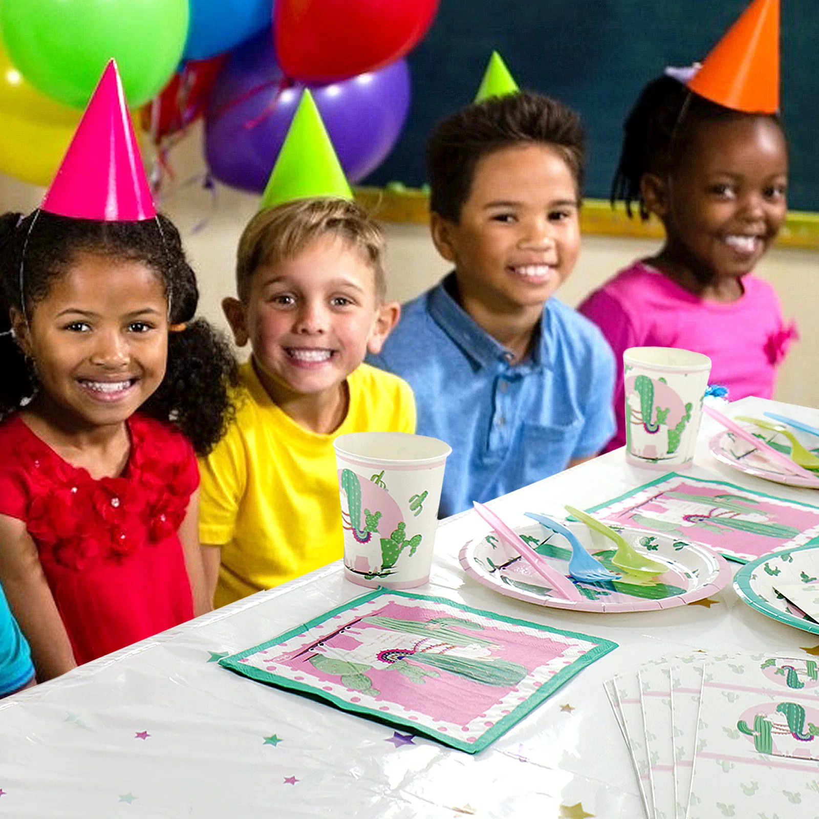 Лама Альпака кактус одноразовая посуда набор бумажные тарелки и стаканы