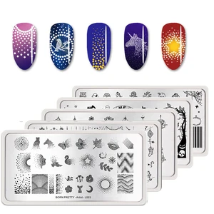 Пластины для стемпинга ногтей BORN PRETTY, маникюрный шаблон для стемпинга, мандала, клен отпечаток листика