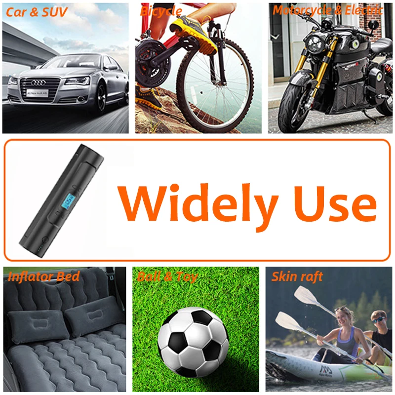 

120PSI 12V Portable Air Compressor Mini Inflator Handheld Air Pump Cordless Electric Pump For Ball Bicycle Car Tire