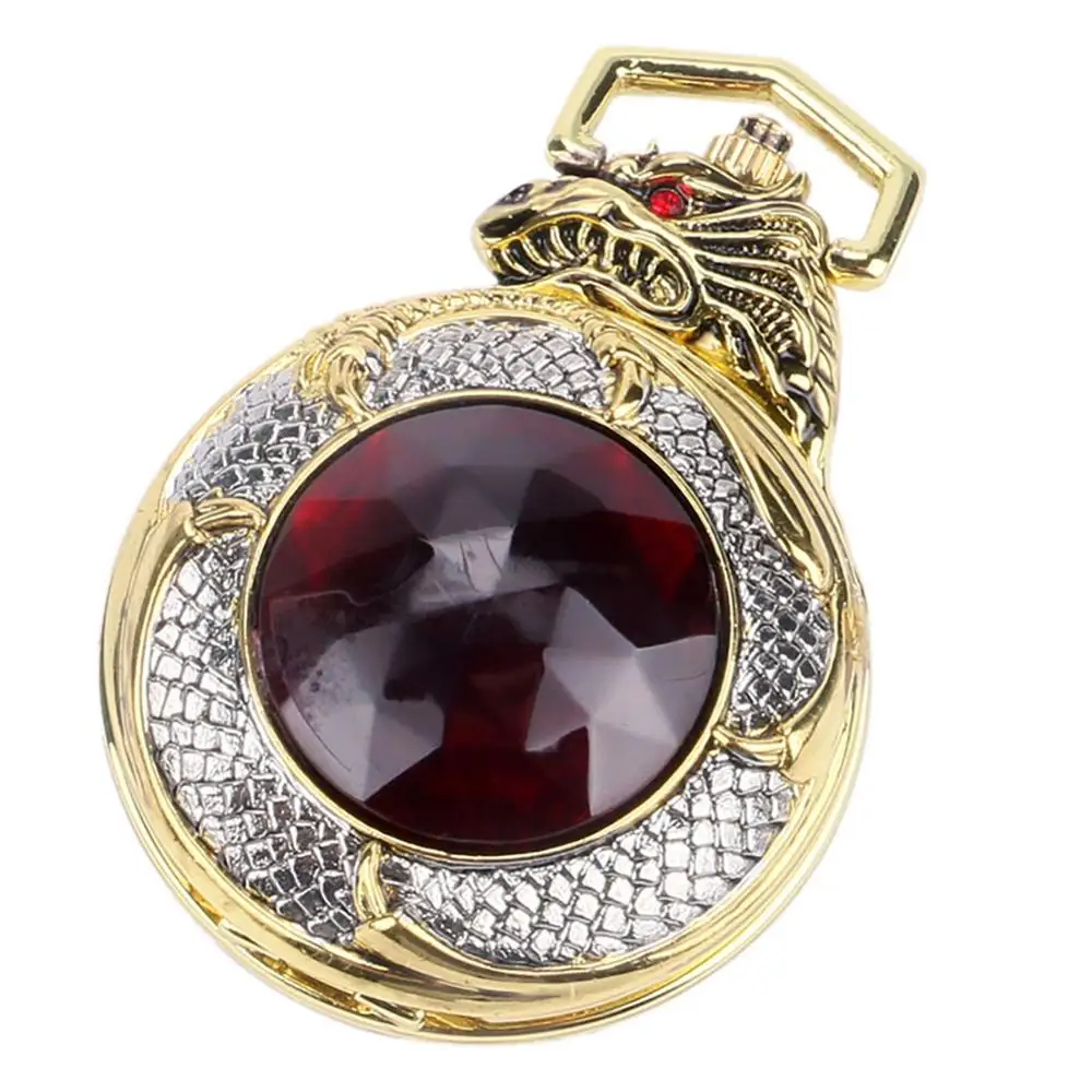 Карманные часы с красным гранатом и золотым покрытием Роскошные Кварцевые