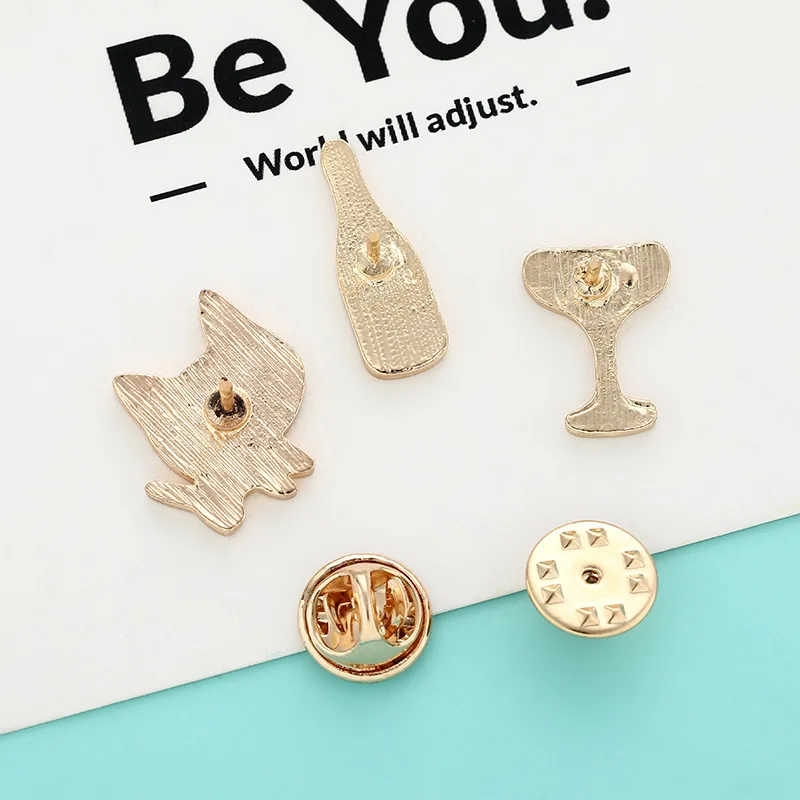 Черный белый кот лицо эмаль pin Набор Розовое Пиво Стекло Металл сердечки булавки