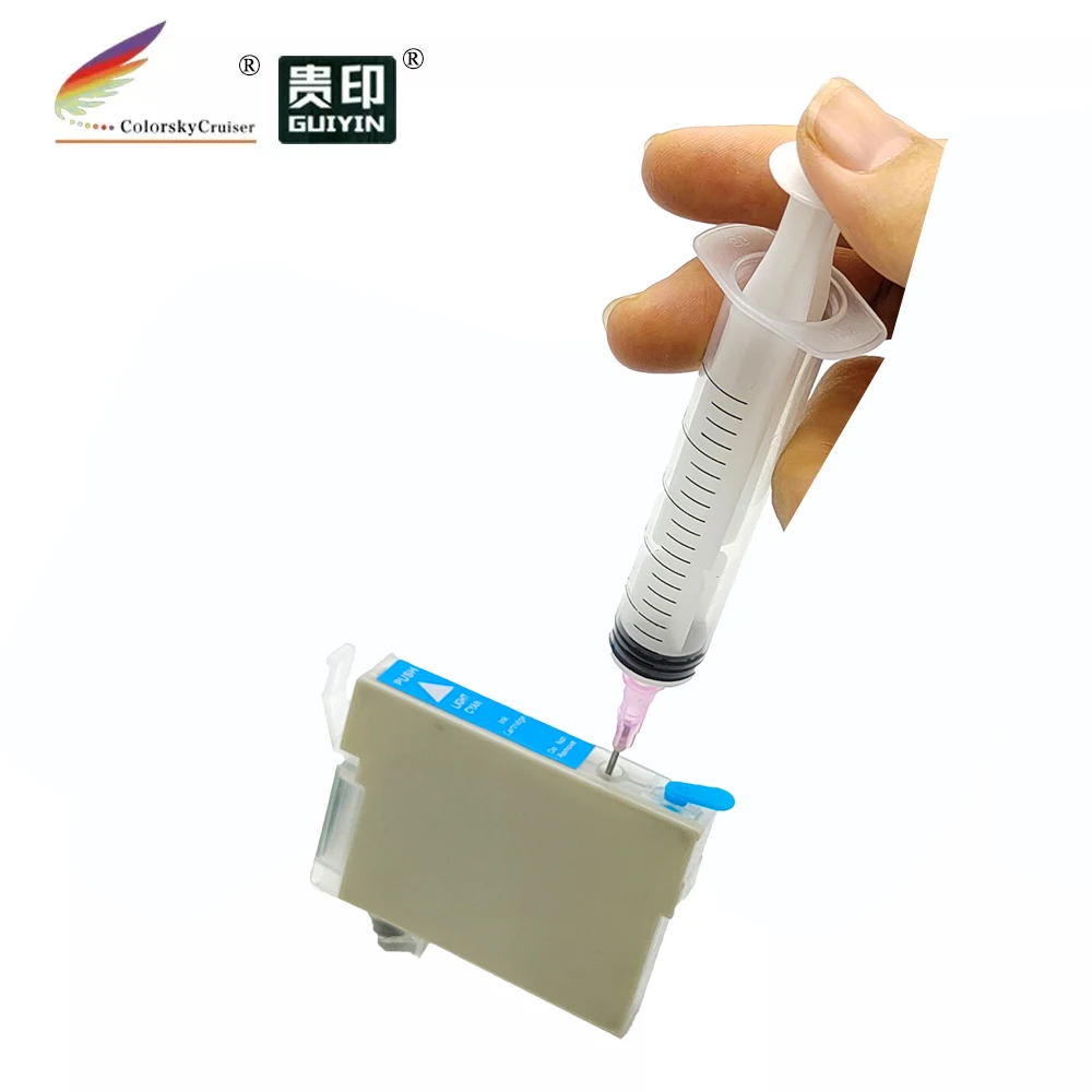 (RCE-771-776) многоразовый чернильный картридж для Epson T0771-776 77 Stylus Photo RX580 RX595 RX680 R260 bkcmylclm