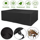 Водонепроницаемый чехол для мебели, уличный садовый чехол из ткани Оксфорд, с защитой от ветра, дождя и снега, покрывало для террасы, стола, дивана, стула, ультрафиолетовая Пылезащитная ткань, 56 размеров