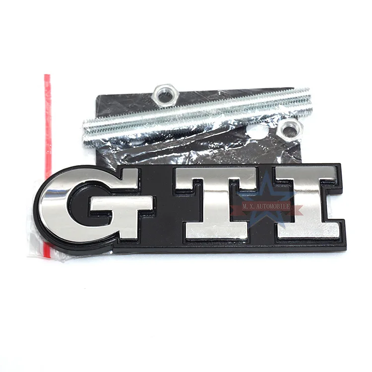 Серебристый Автомобильные Логотипы Volkswagen GTI для VW Polo GOLF 6-7 GTI Автомобильный логотип классный модифицированный стандарт - Название цвета: Серебристый