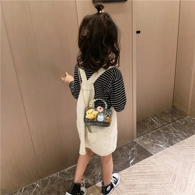 Модные милые детские мини-сумки через плечо шерстяные клетчатые маленькие сумки