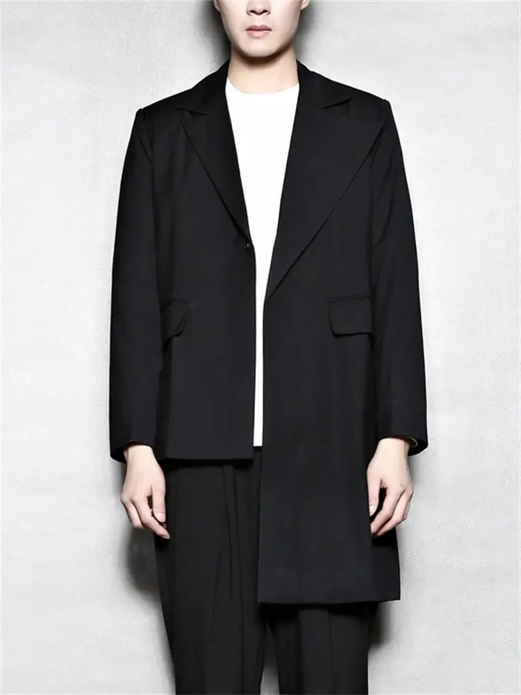 Оригинальный дизайн в стиле Ямамото черная Асимметричная куртка средней