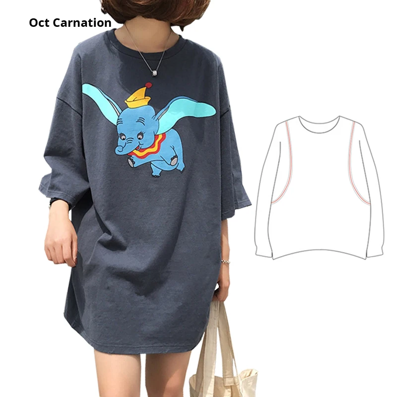 Маленький и принтом слон для большого размера с коротким рукавом беременных