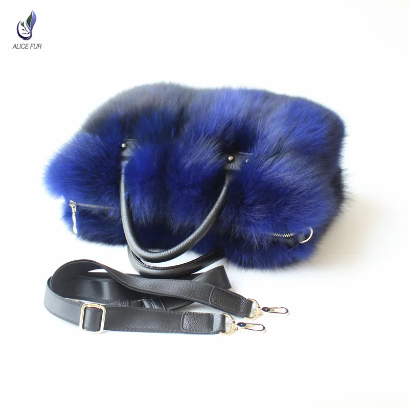 Высококачественные женские сумки сумка из натурального Лисьего меха модные на