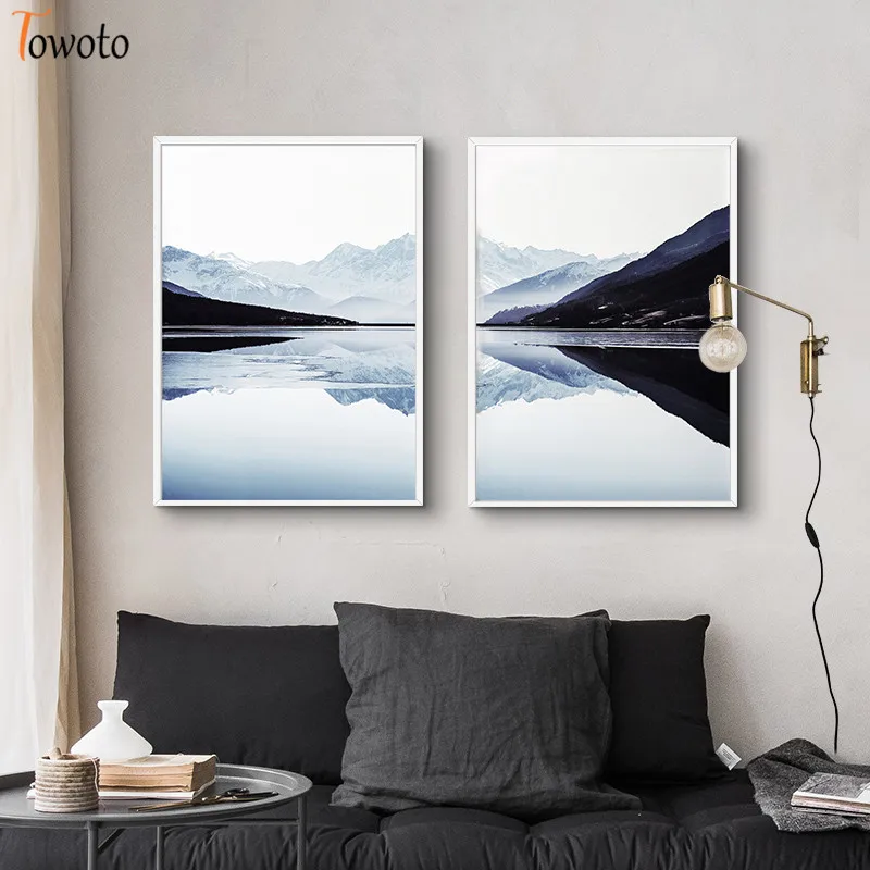 Минимализм черно-белая пейзажная живопись настенное художественное украшение