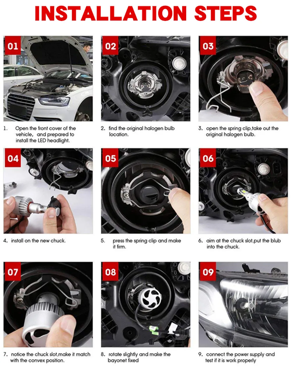 Автомобильные фары H7 светодиодный H4 светодиодный H1 H11 H3 H8 H13 880 881 9005 9006 9012 55 Вт 6000LM 6000K 6500K 12V 24V Авто противотуманных фар с возможностью креативного бордовый лампа