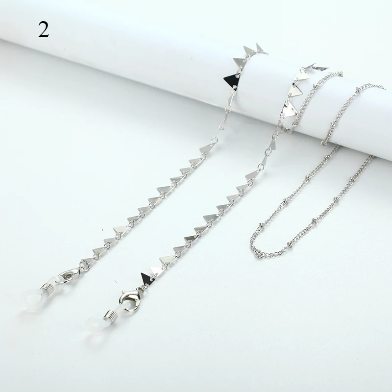 Металлическая подвеска цепочка для очков серебристая ремешок изысканная в форме