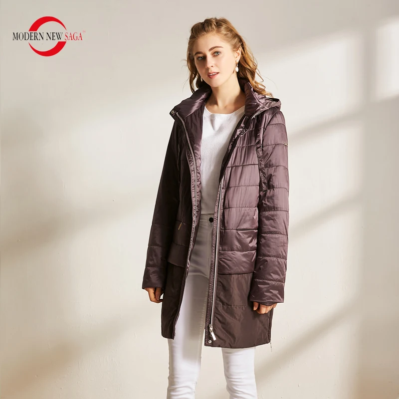 MODERN NEW SAGA 2020 Осеннее Женское Пальто Хлопковая Стеганая Куртка С Капюшоном