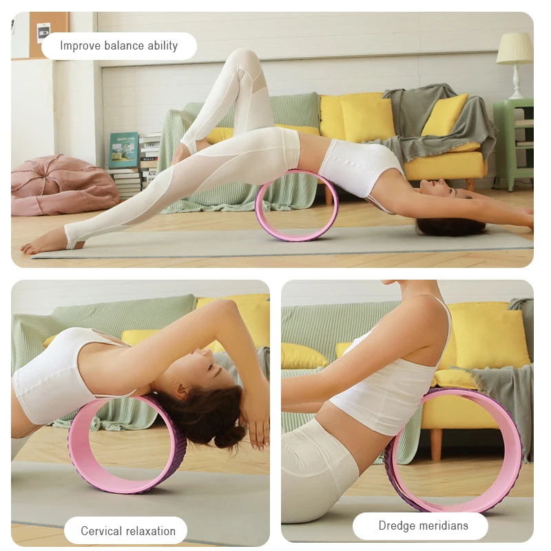 

Yoga Wheel Comfortable and Durable Back Roller Muscle Relaxation Bend Artifact Pilates Circle Sports Trainer Yoga Wheel