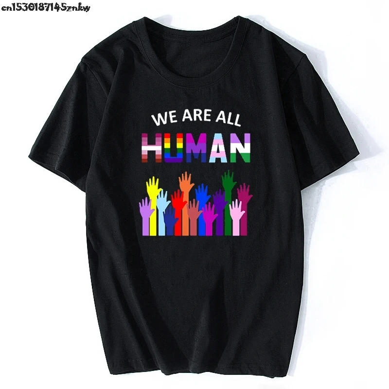 Мы все люди ЛГБТ гей ле Радуга футболка с коротким рукавом хипстерские топы