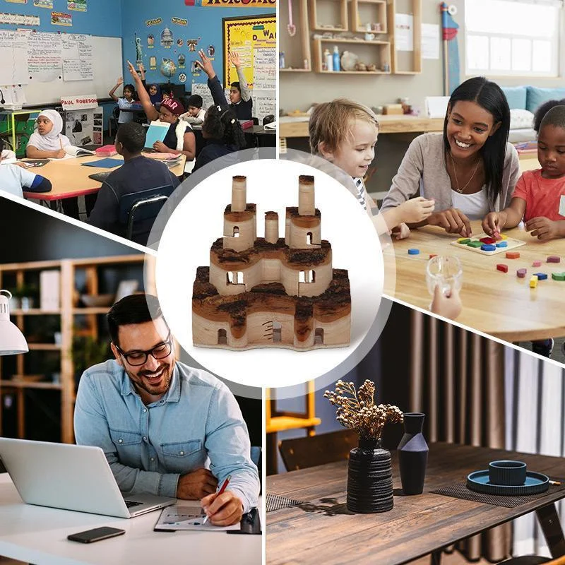 3D замок из массива дерева креативные чанбайские горы липы маленькое ремесло