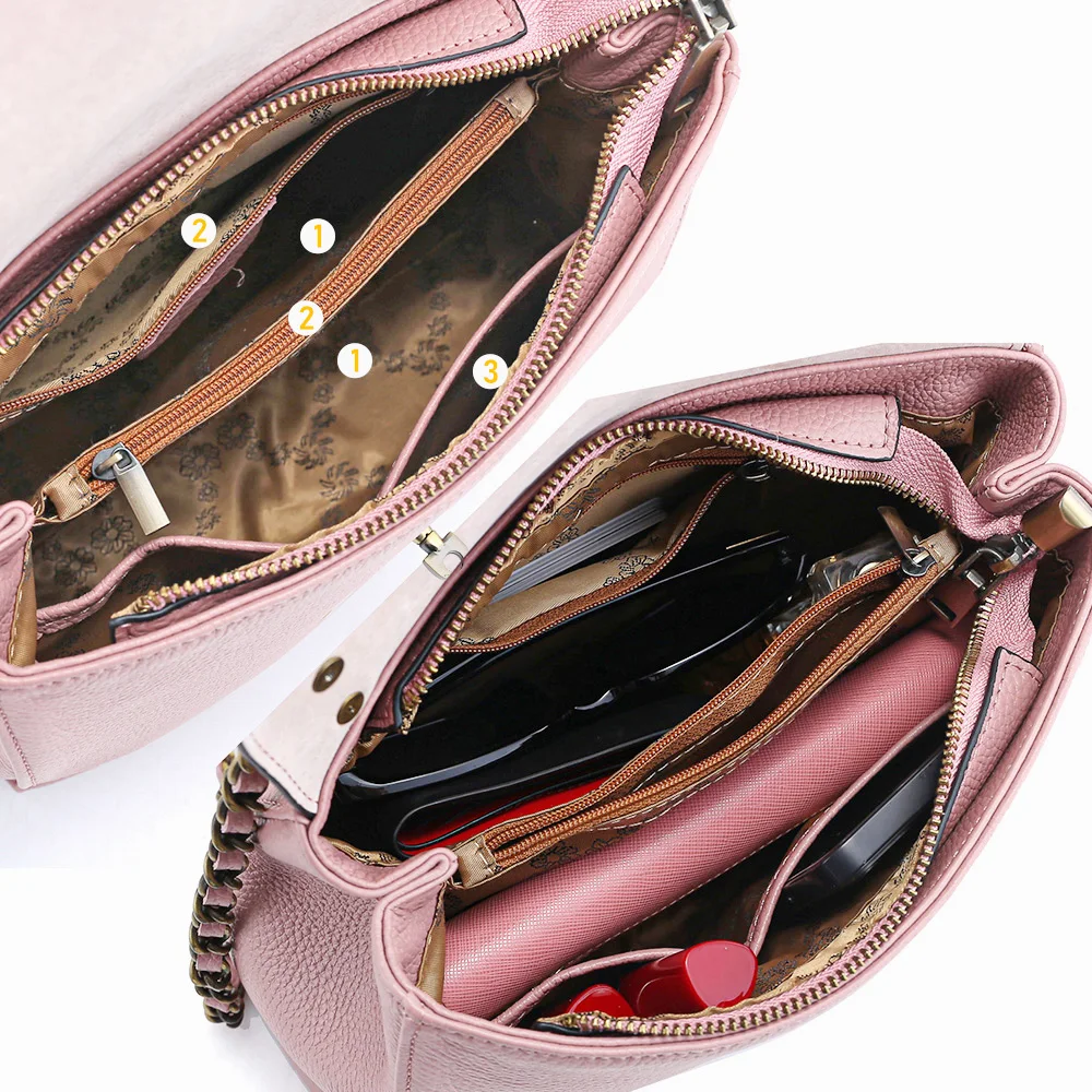 Женская сумка Zency из мягкой натуральной кожи на цепочке уличный Модный