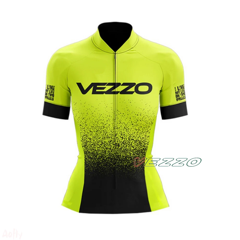

Vezzo Cycling Jersey MTB Maillot Bike Shirt Summer Women Downhill Jersey Yellow Pro Team Tricota Mountain Bicycle Clothing