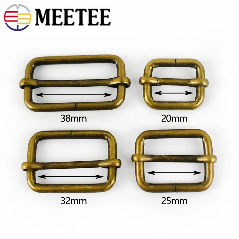 Meetee 5 шт. латунные ползунки тройные планки пряжка для ремня ID20/25/32/38 мм BF208 сумка