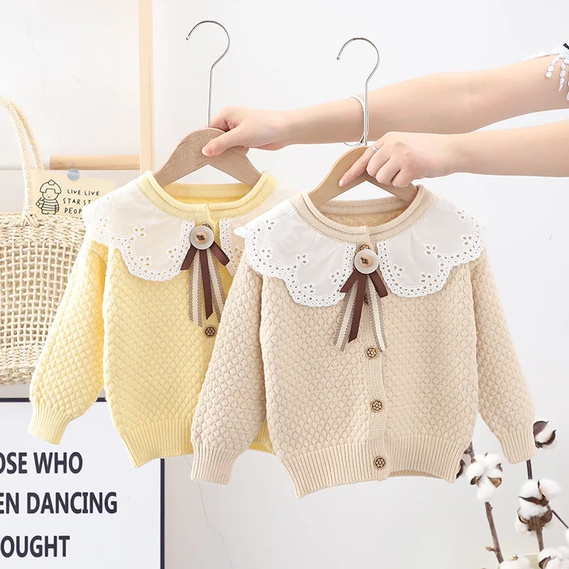 

Girls Cardigan Lapel Bow Tie Sweater Baby Girl Winter Clothes Toddler Winter Clothes Toddler Fall Clothes Winter Baby Clothes
