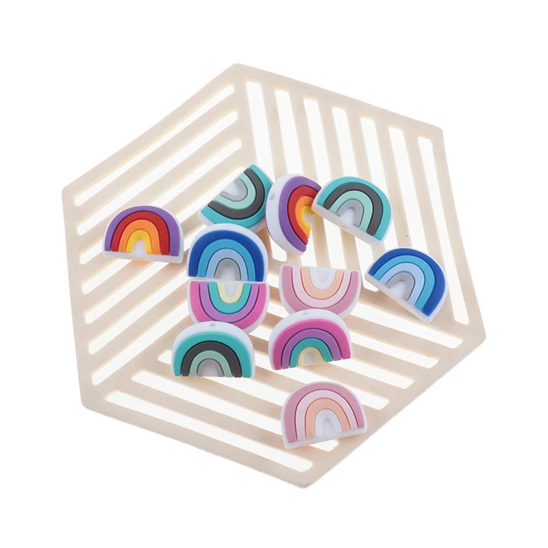 20 piezas de cuentas de silicona para beb&eacute;s, collar de silicona de grado alimenticio, cadena de chupete, mordedores sin BPA, juguetes para beb&eacute;s-5