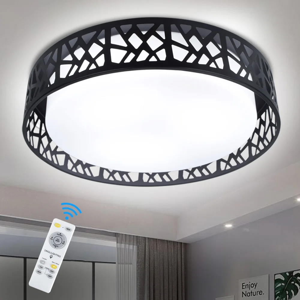 

Depuley 47cm 35W Dimmable Drum LED Ceiling Light Color Changing with Remote for Balcony Office Bedroom Cloakroom Living Room