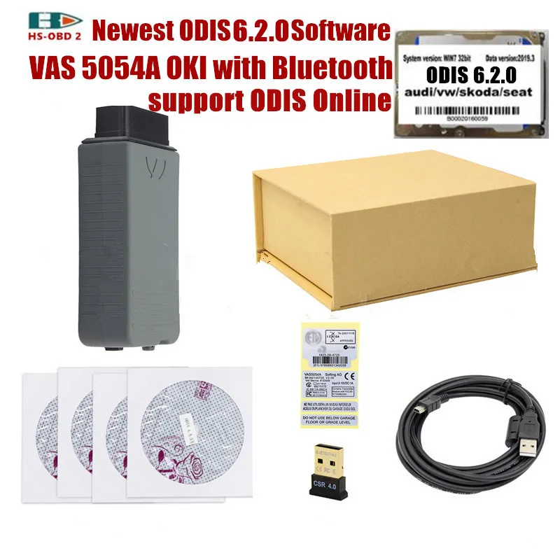 Поддержка ODIS Online 6.2.0 программное обеспечение и obd2 Bluetooth сканер vas5054 OKI полный чип