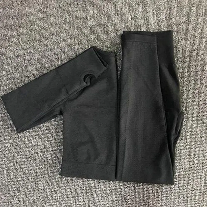 Женский бесшовный комплект для йоги спортивные костюмы фитнеса одежда спортзала