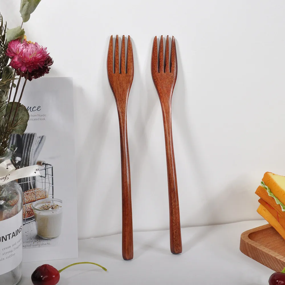 Wooden Spoon Fork Bamboo Kitchen Cooking Utensil Tools Soup-Teaspoon Tableware Accessories L*5 | Дом и сад