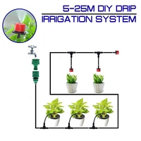 diy drip irrigation automatic system 5 25m garden water hose micro drip kit nozzle mist sprinkler watering kit watering plants