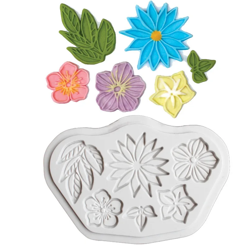 

Flower Leaf Silicone Fondant Cake Candy Paste Bead Chocloate Clay Border Craft Cake Tool