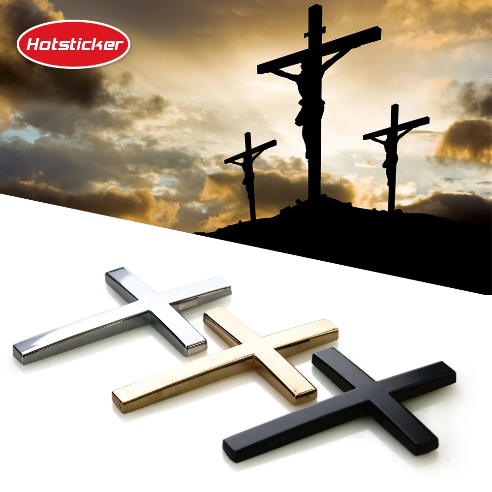 

Hotsticker 3D Chrome Metal Jesus Cross Car Sticker Emblem Decoration Window Trunk Badge Decal Motocycle Auto Accessories Styling