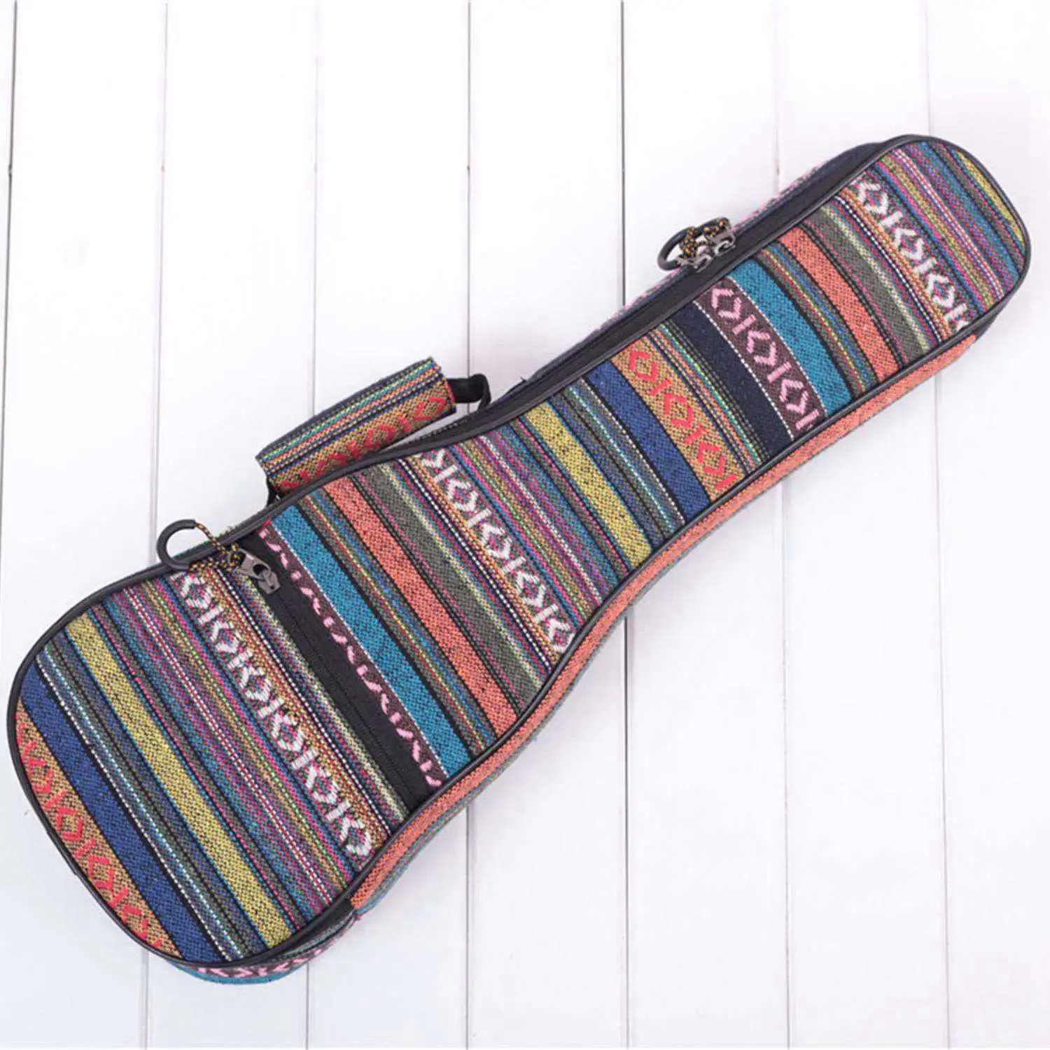 

Padded Cotton Folk Portable Bass Guitar Bag Ukulele Case Box Cover Guitar Backpack with Double Strap