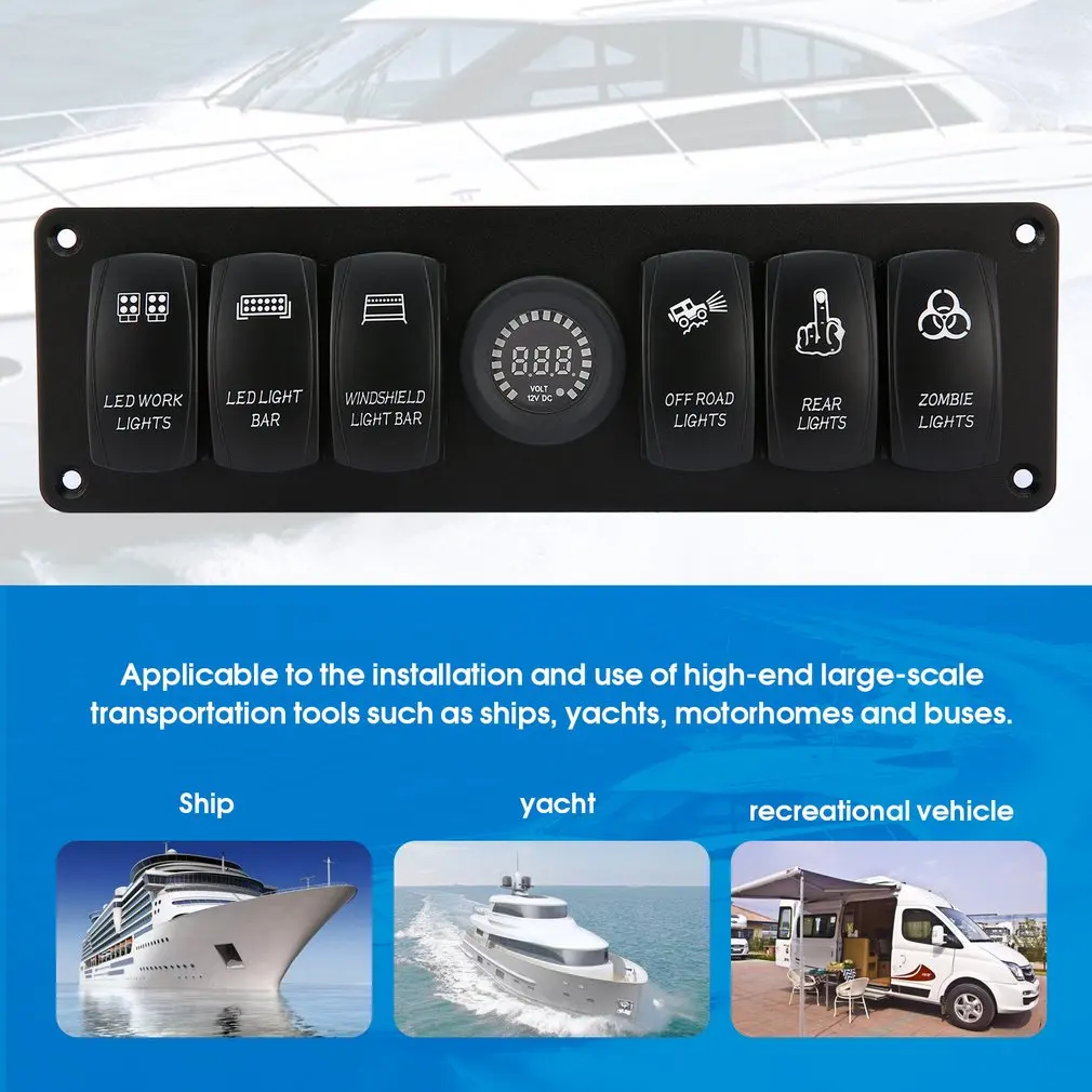 6 комплектов 12 В/24 В кулисный переключатель для автомобиля морской лодки
