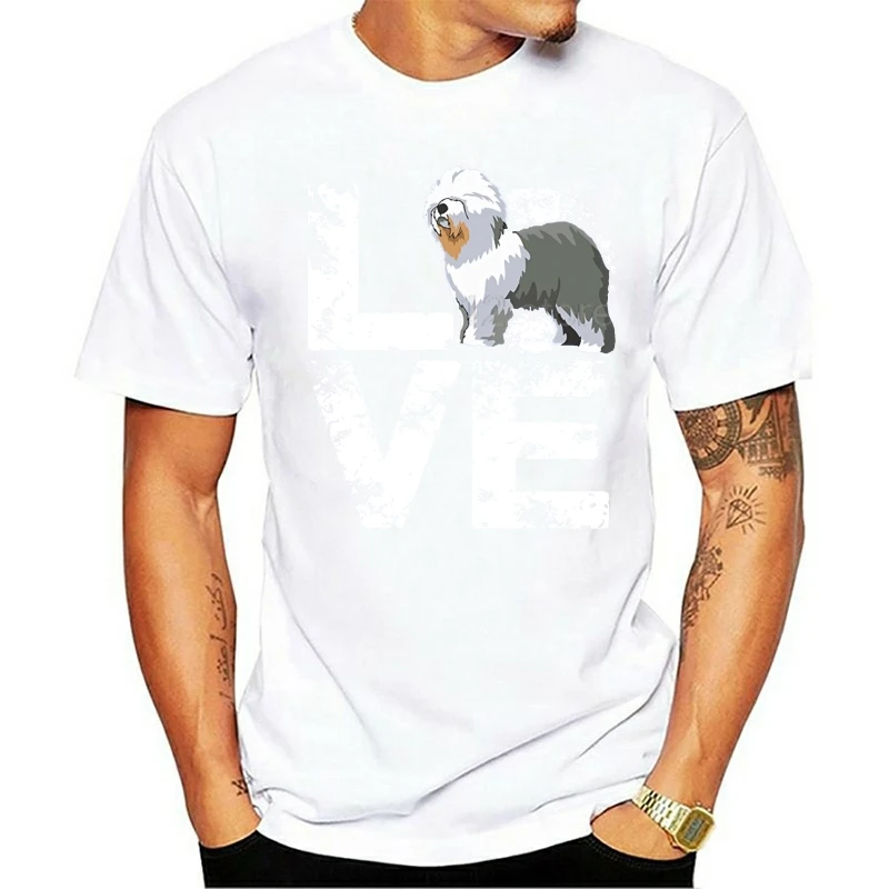 

Cute Love Old English Sheepdog Print Men's T-Shirt