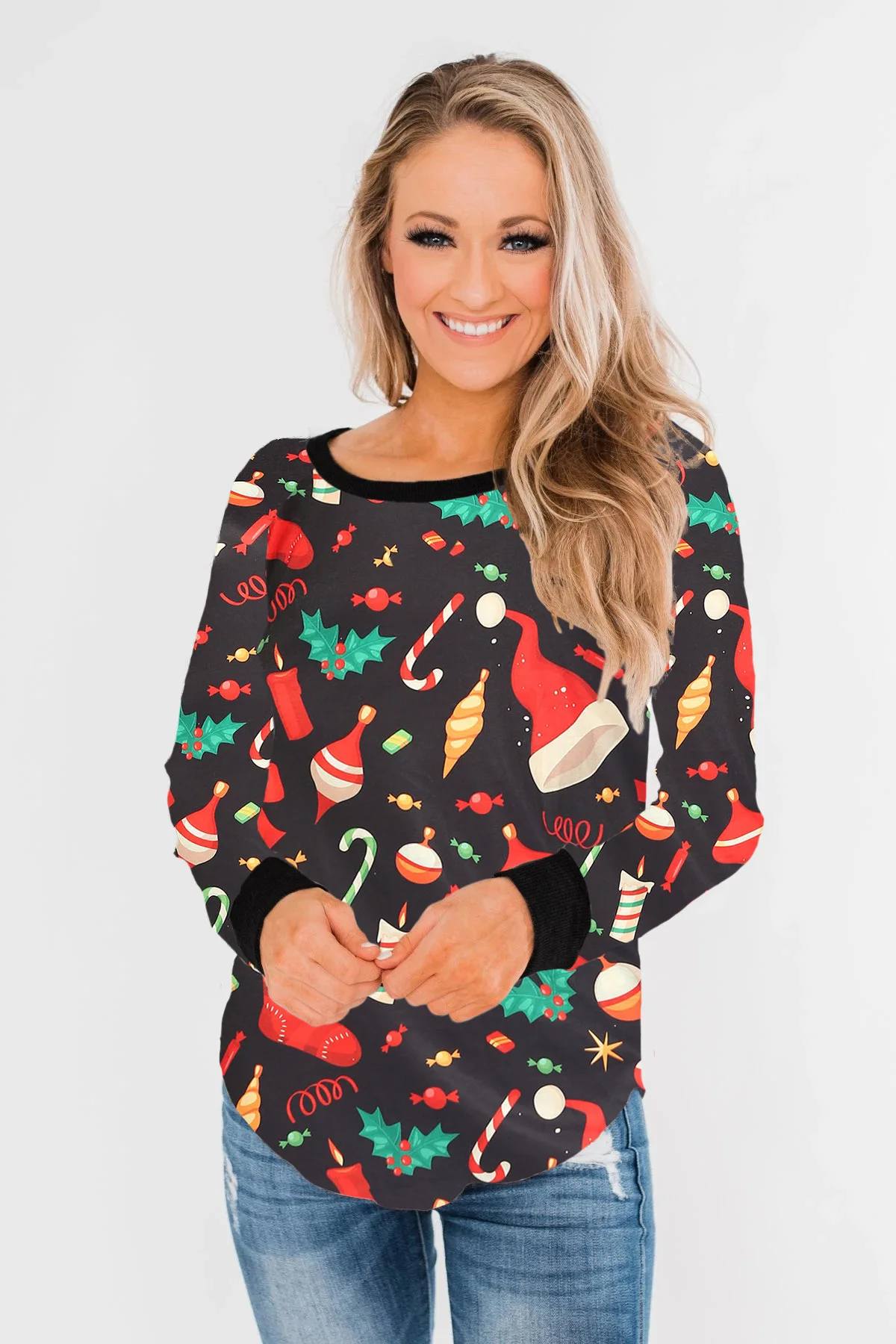 Новинка осени 2020 женская футболка с рождественским принтом хит продаж топ