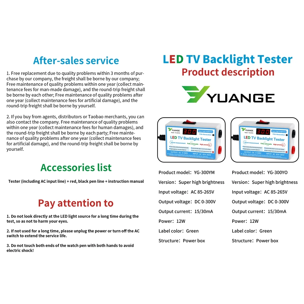 

LED Lamp and TV Backlight Tester Multipurpose LED Strips Beads Test Tool Measurement Instruments NEW LED Tester 0-300V Output