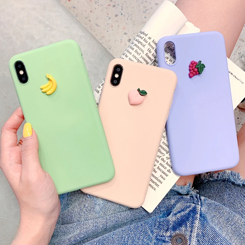 Чехол для Huawei Y5 2019 3D силиконовый чехол с милыми фруктами телефона Y6 Y 6 Y7 Prime Honor 8S 8A