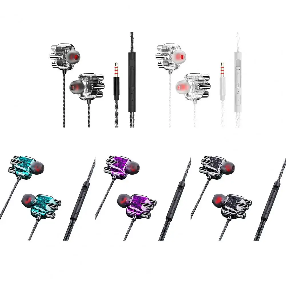 

Transparent In-Ear Headphones Dual Speaker Wired Earphones Stereo Sports Headset