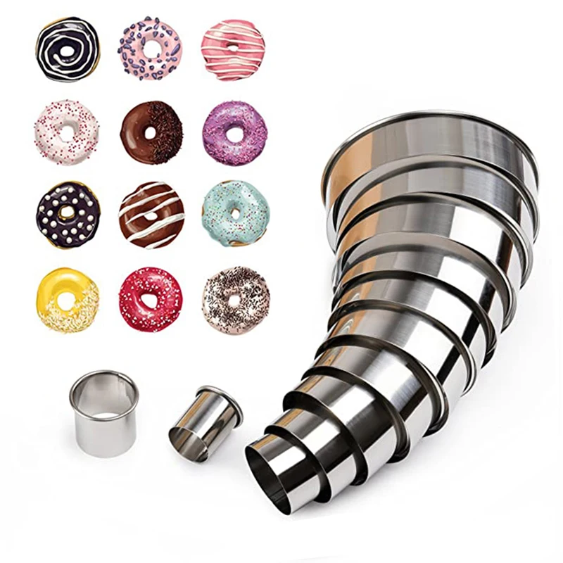 14 шт. круглая искусственная нержавеющая сталь резак для печенья пончиков кольцо