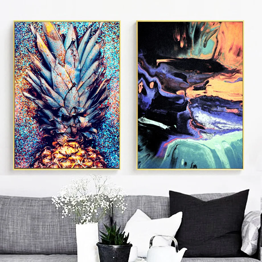 Картина на холсте современные картины в скандинавском стиле абстрактный ананас