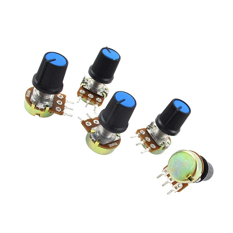 B500K 500K Ohm 3 Terminals Rotary Audio B Type Potentiometer 5Pcs | Дом и сад