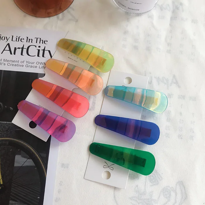 1 шт. новые флуоресцентные заколки для волос градиентного цвета девочек женская